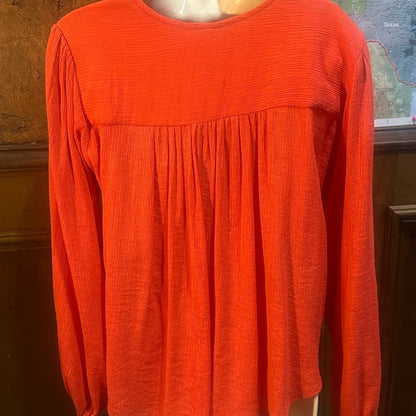 NWOT SIZE XS OVERSIZED WILL FIT UP TO A L Free People Vibrant Red Wrap Blouse