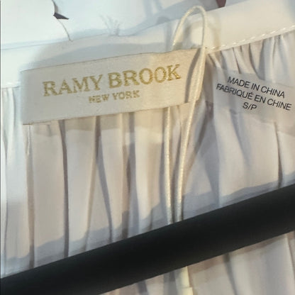 NWT SIZE L Ramy Brook Elegant White Blouse with Floral Details