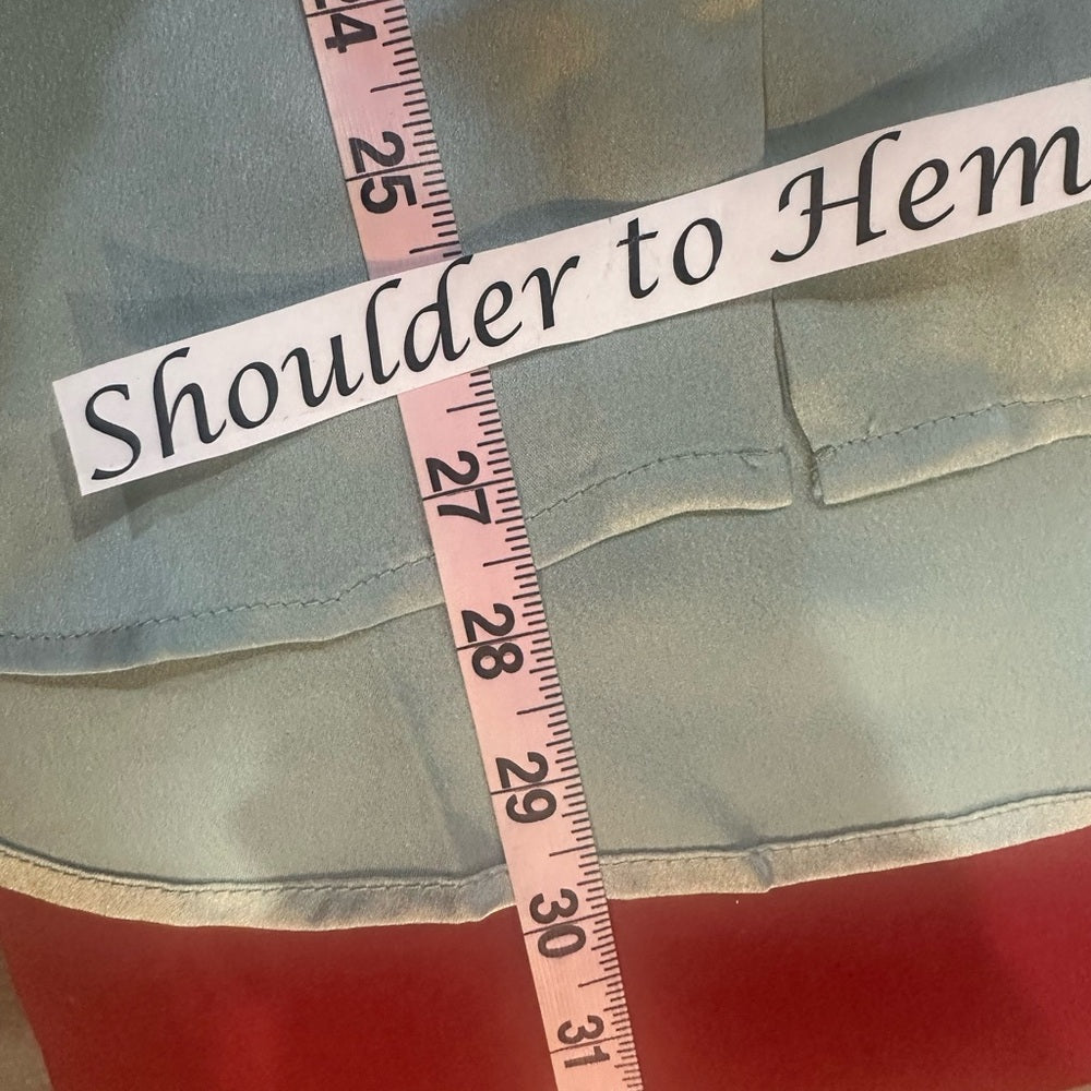 NWT SIZE M LBLC the Label Satin Button-Down Shirt - Soft Green