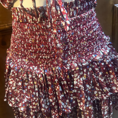 NWT SIZE S Chic Floral Skater Skirt - Maroon