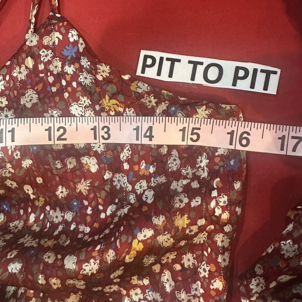 NWT SIZE S Chic Floral Skater Skirt - Maroon