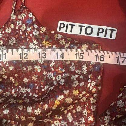 NWT SIZE S Chic Floral Skater Skirt - Maroon