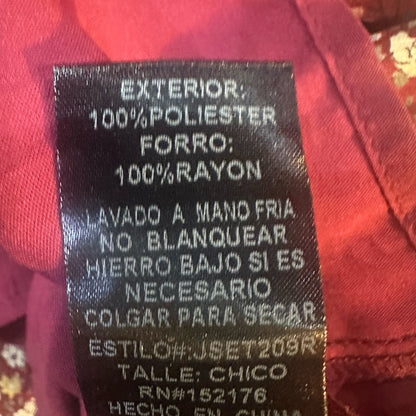 NWT SIZE S Chic Floral Skater Skirt - Maroon