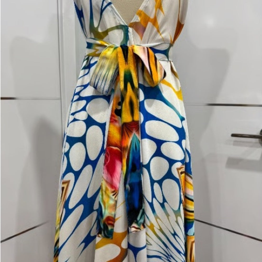 NWT FITS SIZE XS-3X Advance Apparels Vibrant Abstract Maxi Dress