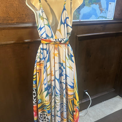 NWT FITS SIZE XS-3X Advance Apparels Vibrant Abstract Maxi Dress