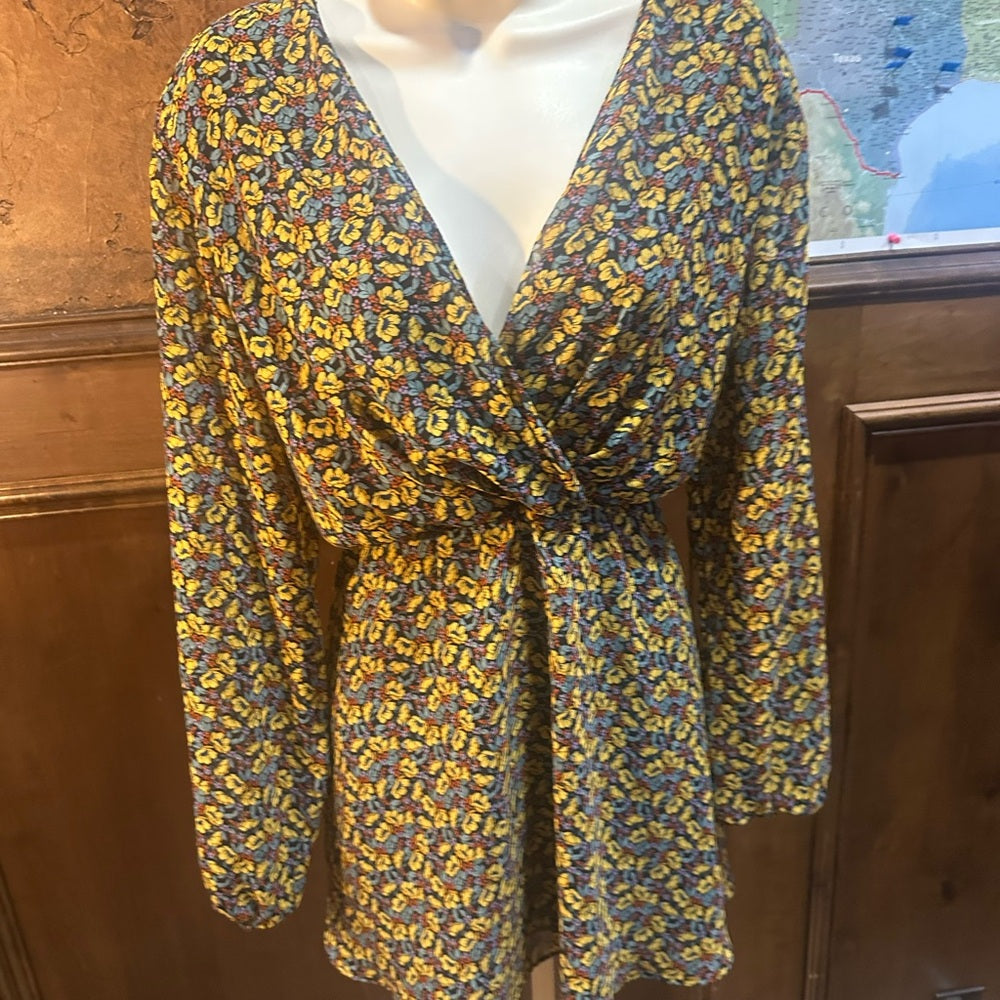 SIZE M Zara Long Sleeve Dress with Floral Print