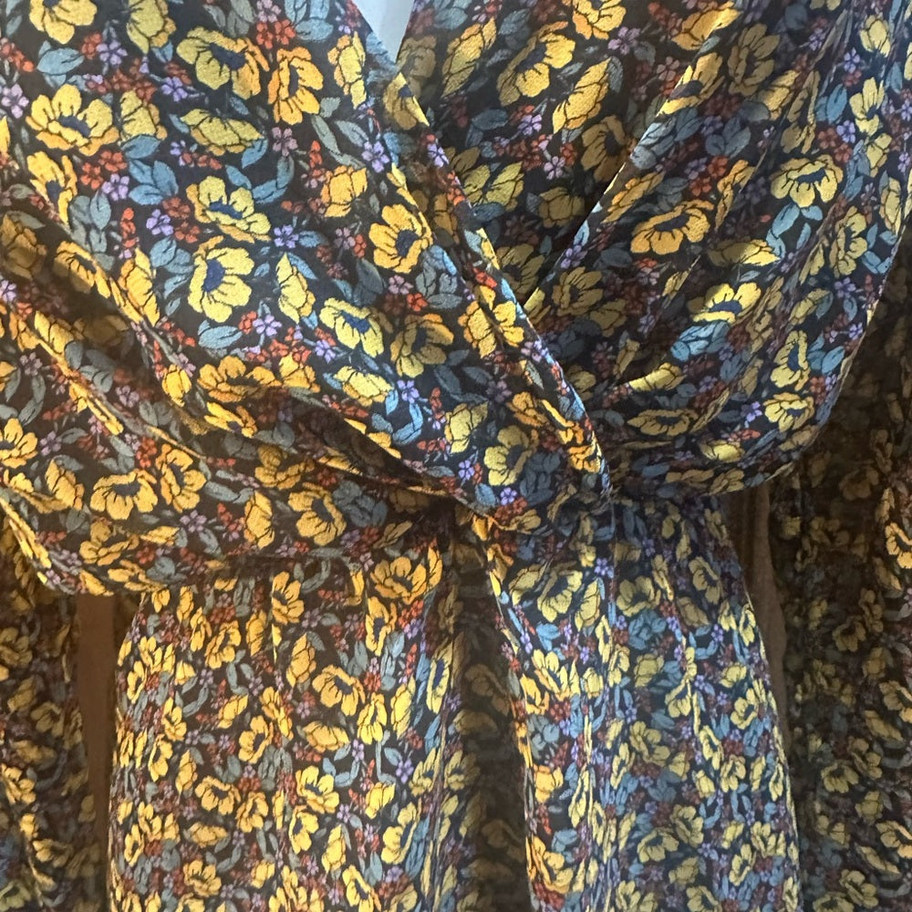 SIZE M Zara Long Sleeve Dress with Floral Print