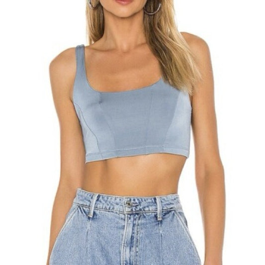 NWT SIZE L FP Movement by Free People Sky Blue Cropped Tank