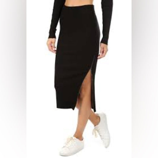 NWT SIZE XS Cotton Citizen Elegant Black Midi Skirt