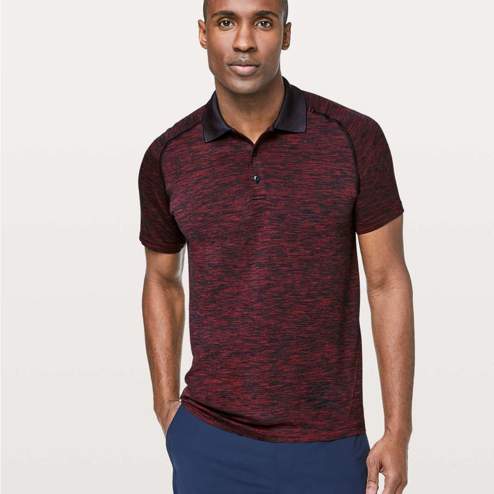 SIZE L/XL? Lululemon athletica Maroon and Black Polo Shirt