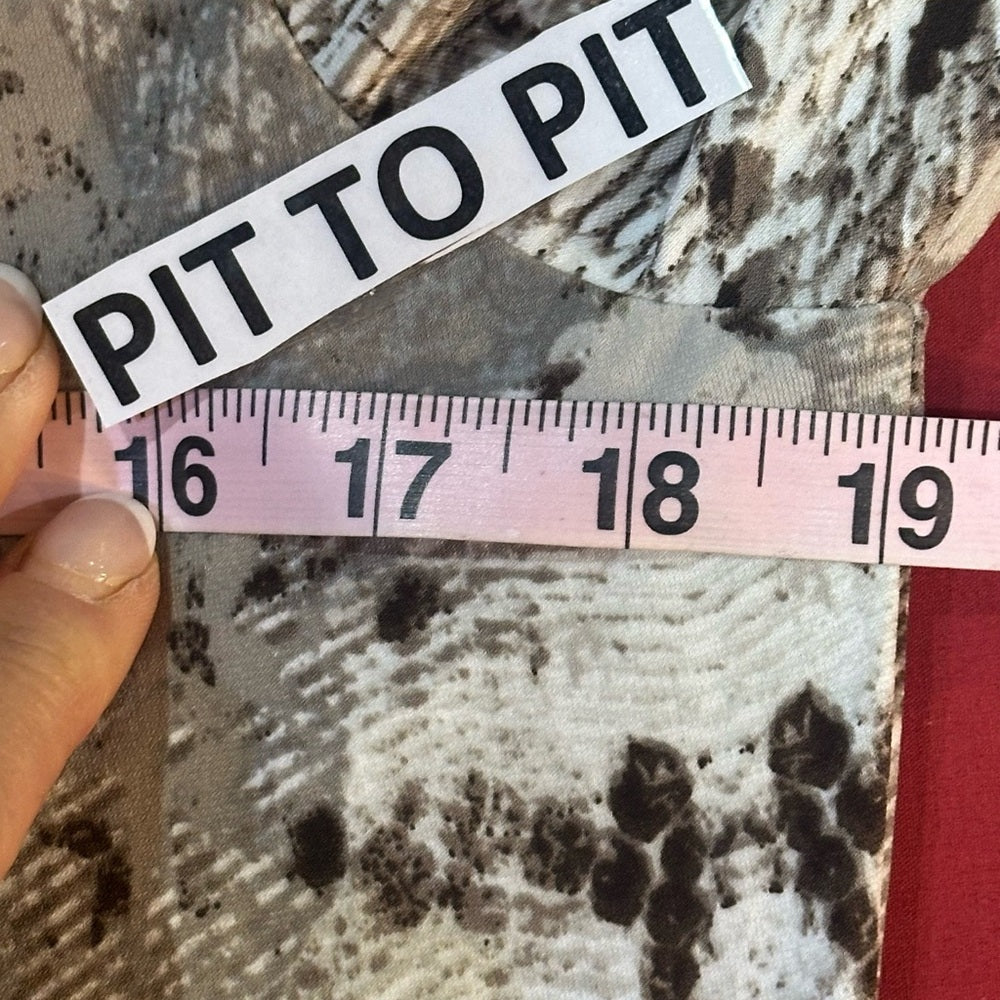 NWT SIZE M Hale Bob Tan and Cream Snake Print Long Sleeve Dress