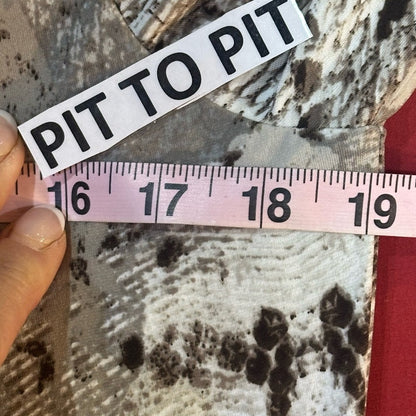 NWT SIZE M Hale Bob Tan and Cream Snake Print Long Sleeve Dress