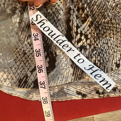 NWT SIZE M Hale Bob Tan and Cream Snake Print Long Sleeve Dress