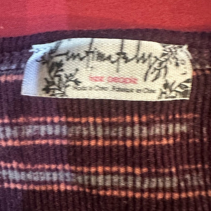 NWOT SIZE L Anthropologie Plum and Pink Striped Short Sleeve Tee