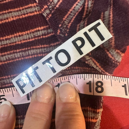 NWOT SIZE L Anthropologie Plum and Pink Striped Short Sleeve Tee