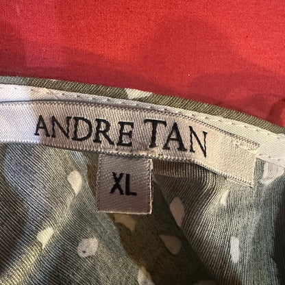 NWOT SIZE XL Chic Green Midi Dress with White Accents