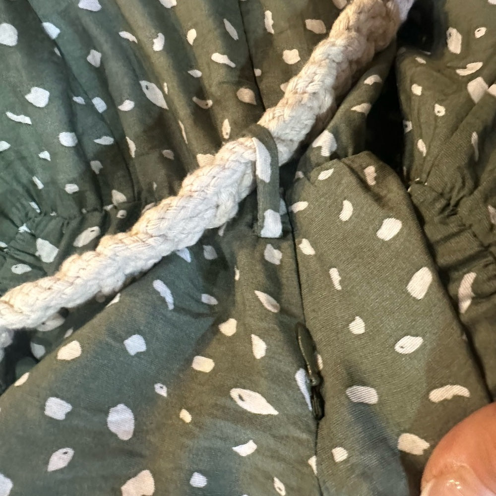 NWOT SIZE XL Chic Green Midi Dress with White Accents