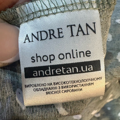 NWOT SIZE XL Chic Green Midi Dress with White Accents