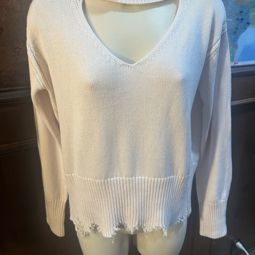NWT SIZE XS WILL FIT UP TO A L 525 America Cream Cowl Neck Sweater