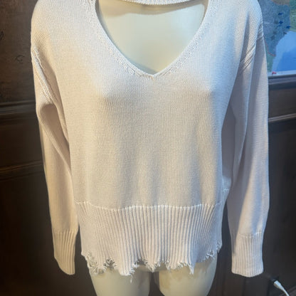 NWT SIZE XS WILL FIT UP TO A L 525 America Cream Cowl Neck Sweater