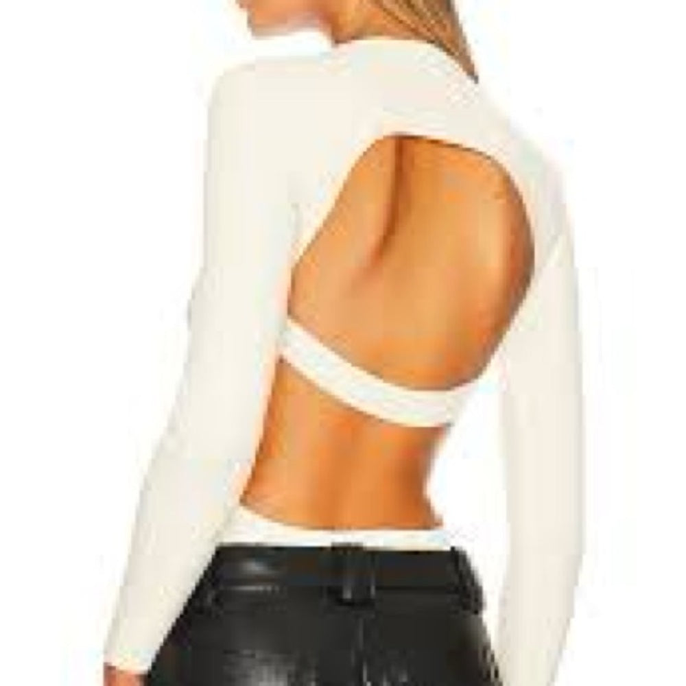 NWT SIZE M LBLC the Label White Long Sleeve Bodysuit
