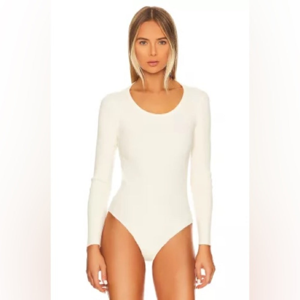NWT SIZE M LBLC the Label White Long Sleeve Bodysuit