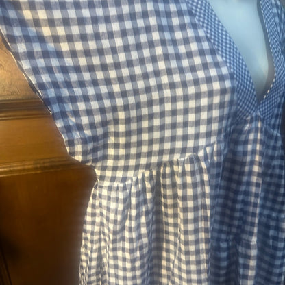 NWT SIZE M WILL FIT UP TO A L Anthropologie Navy and White Checkered Midi Dress