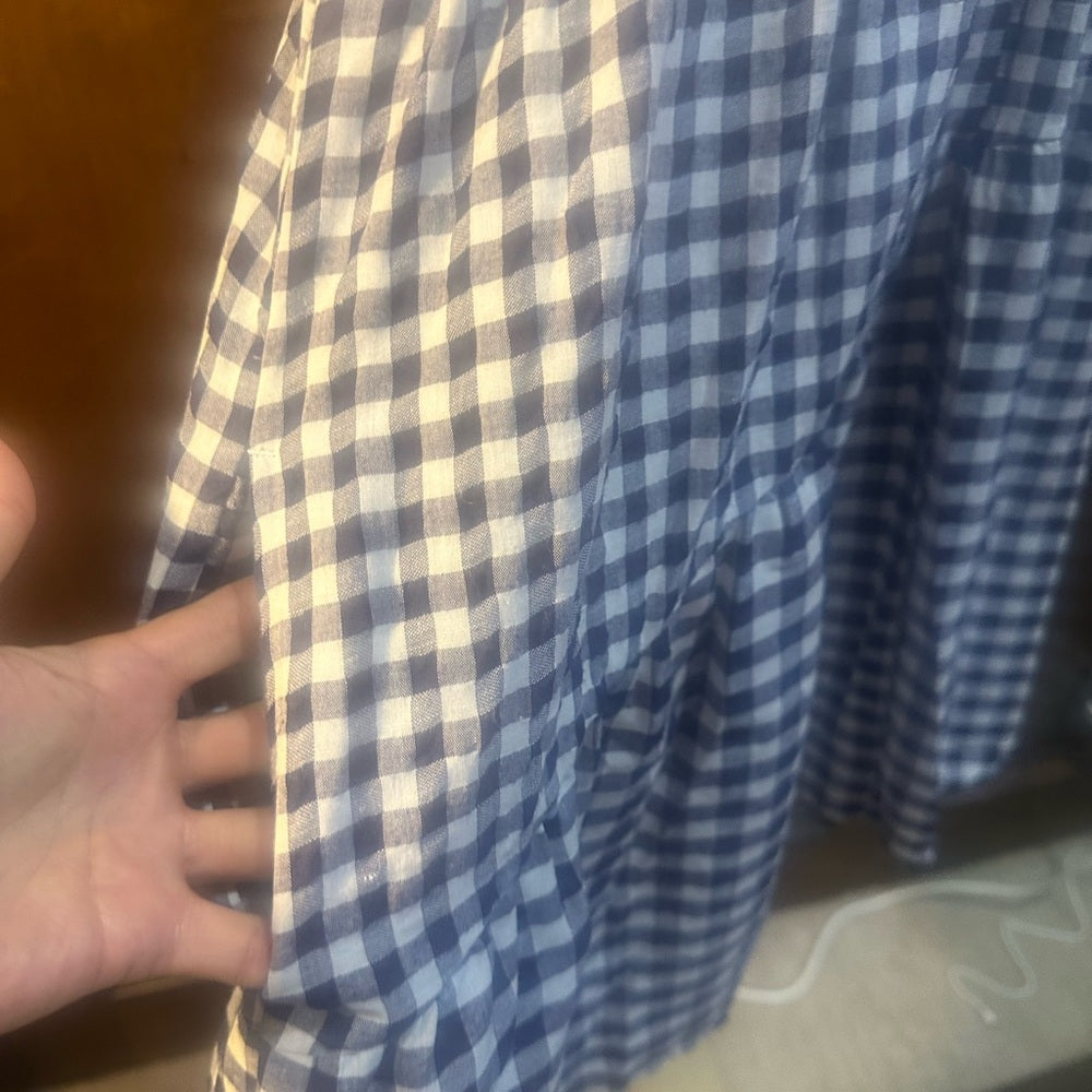 NWT SIZE M WILL FIT UP TO A L Anthropologie Navy and White Checkered Midi Dress