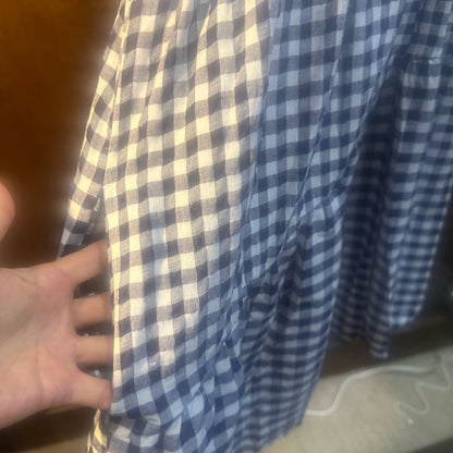 NWT SIZE M WILL FIT UP TO A L Anthropologie Navy and White Checkered Midi Dress