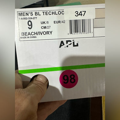 347. NEW SIZE M/9 W/10.5 APL Men's Cream Slip-On Loafers