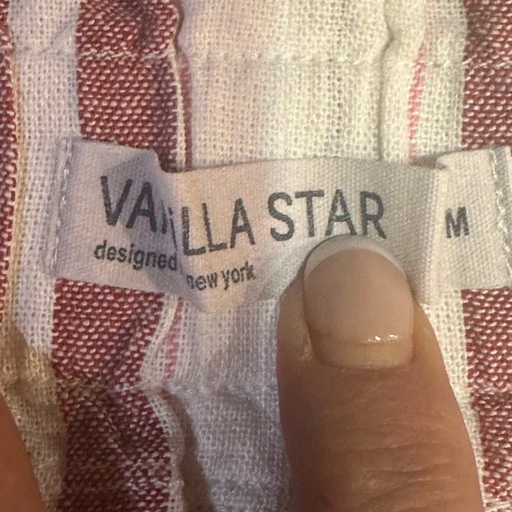 NWT SIZE M Vanilla Star High Waist Red and White Striped Shorts