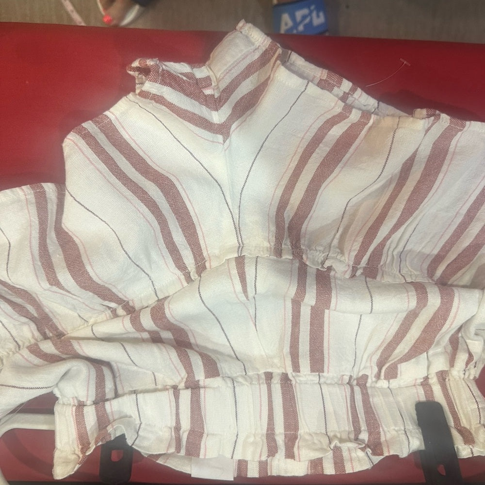 NWT SIZE M Vanilla Star High Waist Red and White Striped Shorts