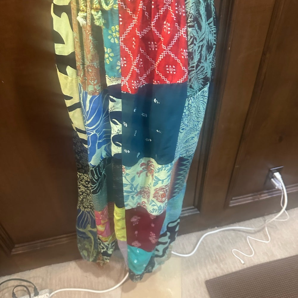 NWT SIZE OS Advance Apparels Colorful Patchwork Cropped Pants