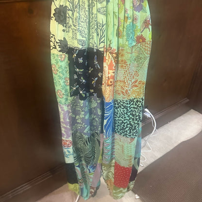 NWT SIZE OS Advance Apparels Colorful Patchwork Cropped Pants