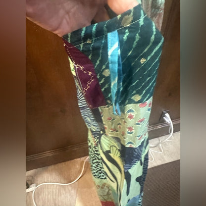 NWT SIZE OS Advance Apparels Colorful Patchwork Cropped Pants