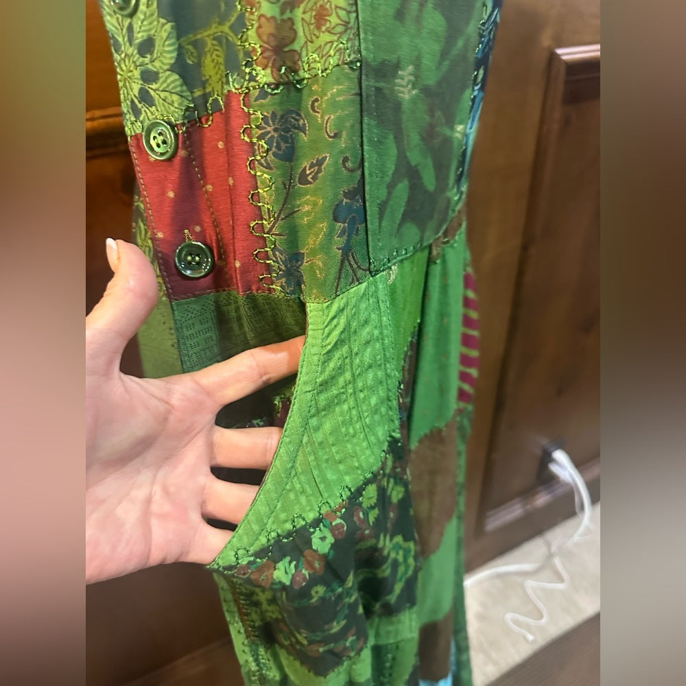 NWT SIZE S/M will fit up to a L Advance Apparels Multicolor Patchwork Jumpsuit