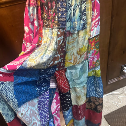 NWT SIZE OS Colorful Patchwork Wide Leg Pants