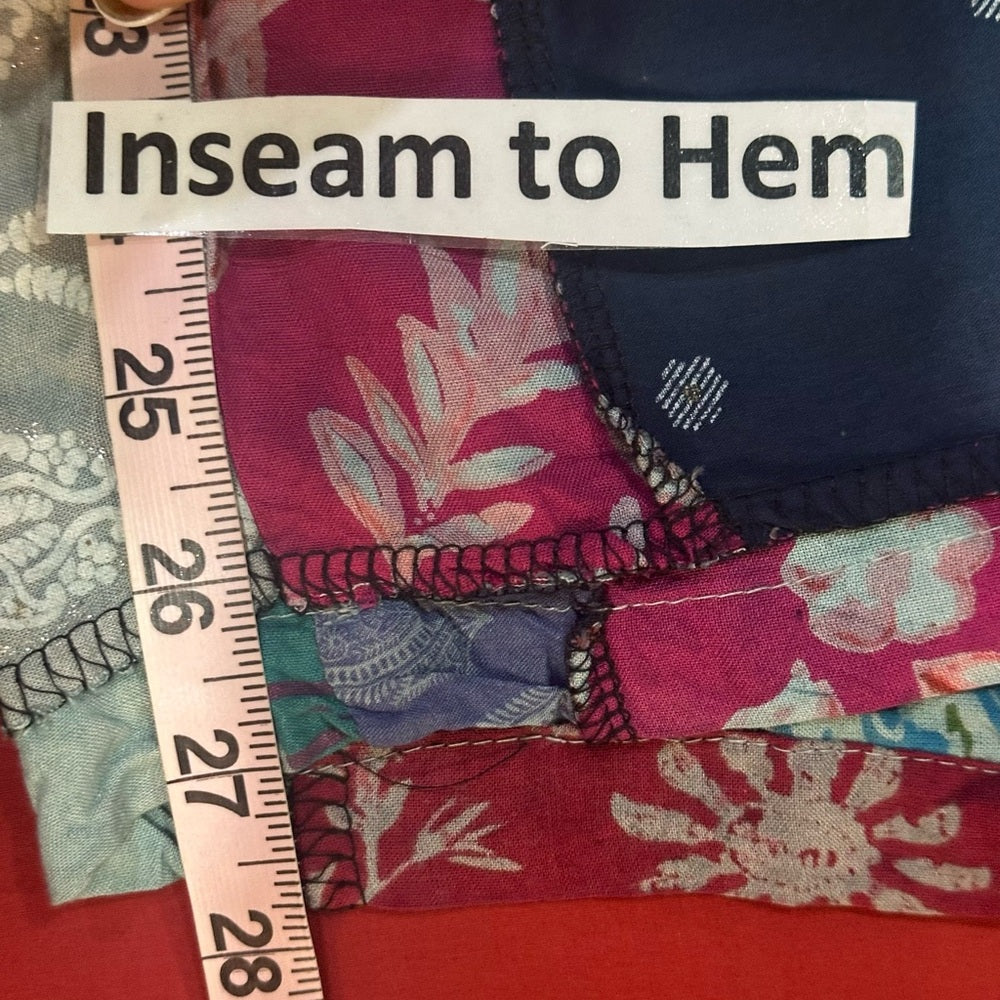 NWT SIZE OS Colorful Patchwork Wide Leg Pants