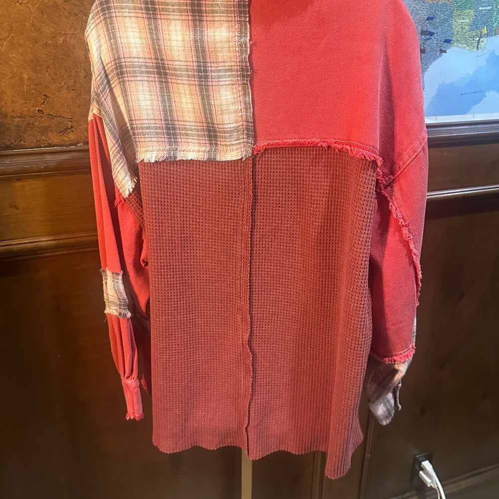 NWOT SIZE S WILL FIT UP TO AN XL POL Women's Vibrant Plaid Jean Jacket