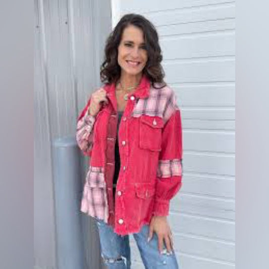 NWOT SIZE S WILL FIT UP TO AN XL POL Women's Vibrant Plaid Jean Jacket