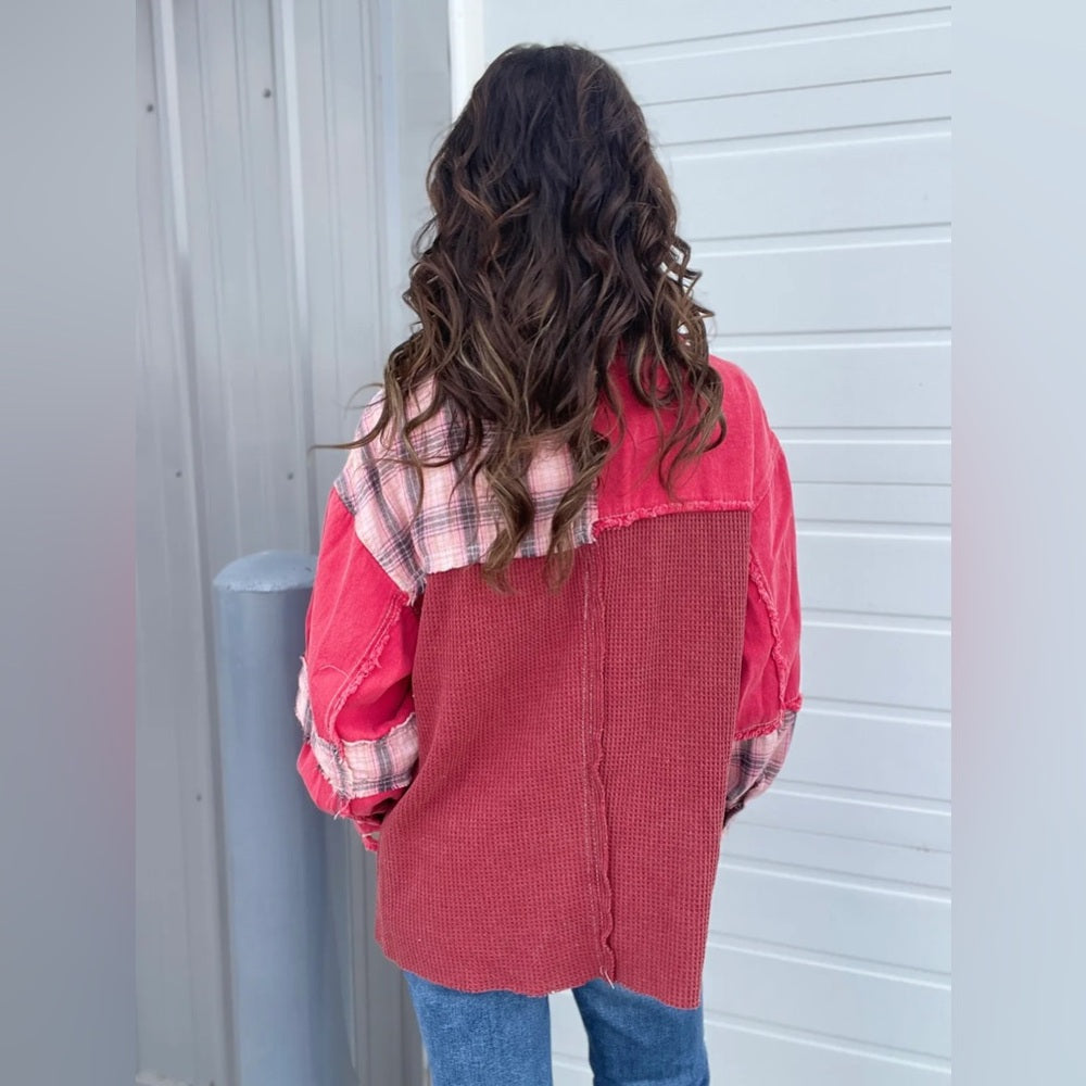NWOT SIZE S WILL FIT UP TO AN XL POL Women's Vibrant Plaid Jean Jacket