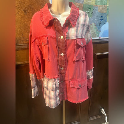 NWOT SIZE S WILL FIT UP TO AN XL POL Women's Vibrant Plaid Jean Jacket