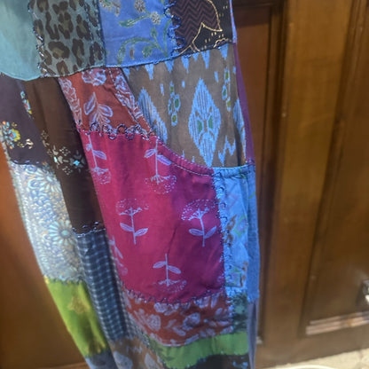 NWT SIZE S/M will fit up to a L Advance Apparels Blue Patchwork Jumpsuit