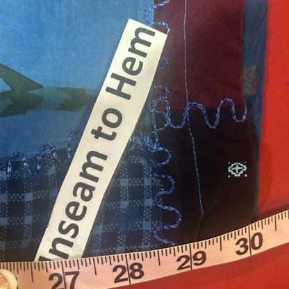 NWT SIZE S/M will fit up to a L Advance Apparels Blue Patchwork Jumpsuit