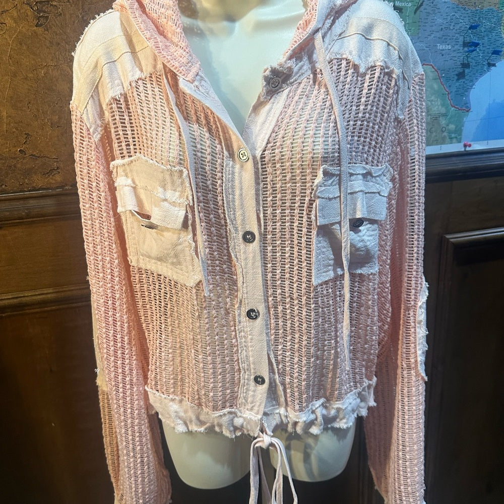 NWOT SIZE L POL Cream Button Down Shirt
