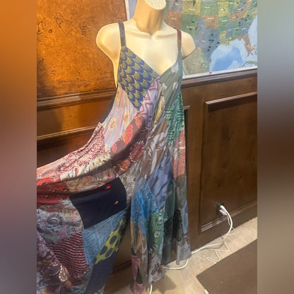 NWT SIZE OS Advance Apparels Colorful Patchwork Jumpsuit