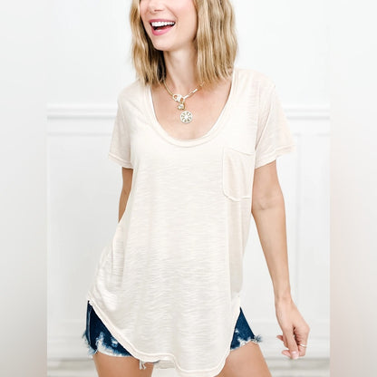 NWOT SIZE S POL Women's Soft Cream Short Sleeve Tee