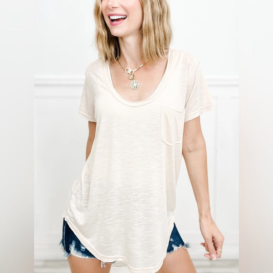 NWOT SIZE S POL Women's Soft Cream Short Sleeve Tee