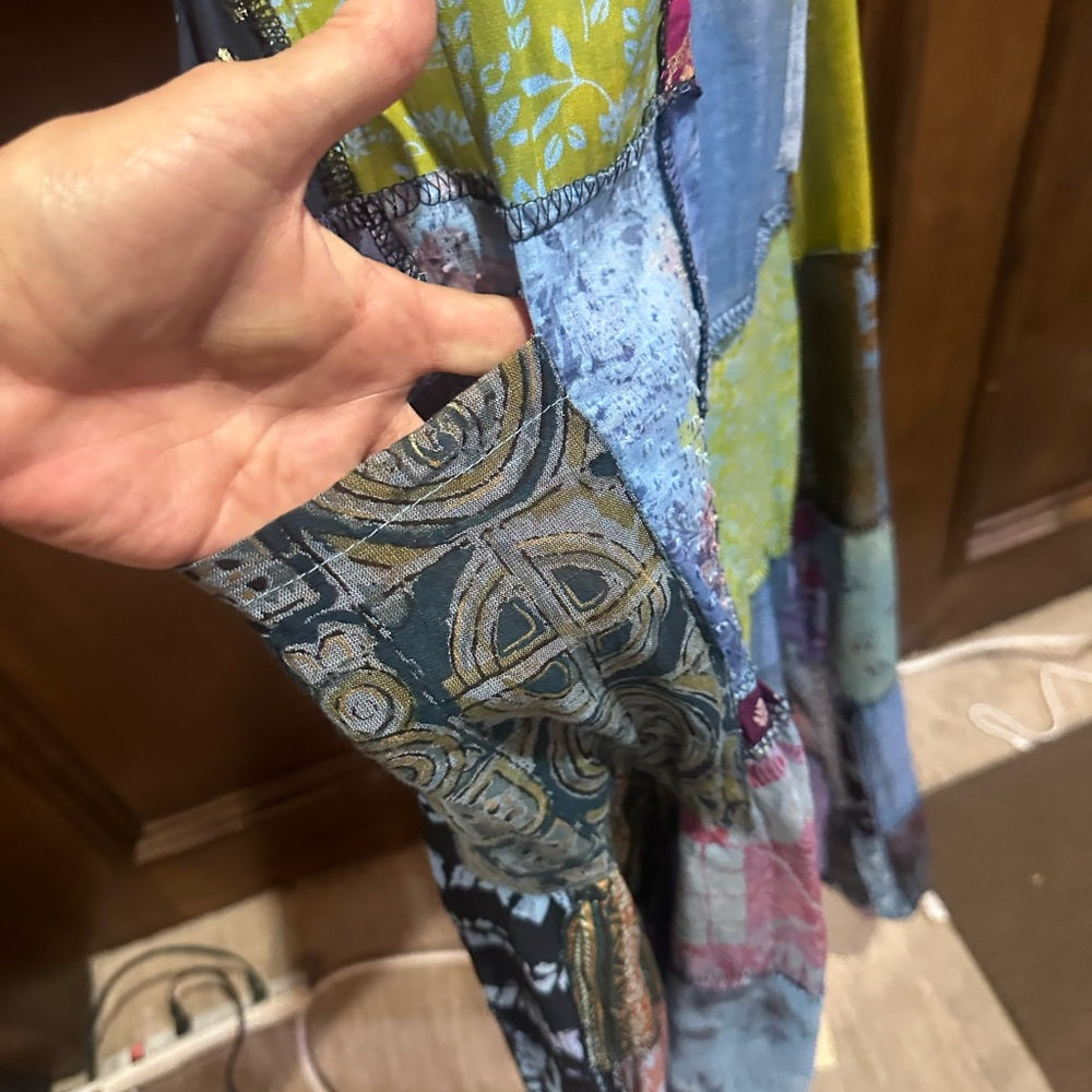 NWT SIZE OS Colorful Patchwork Wide Leg Pants