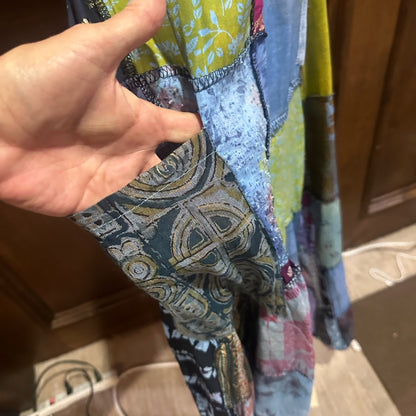 NWT SIZE OS Colorful Patchwork Wide Leg Pants